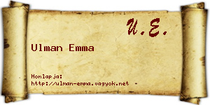 Ulman Emma névjegykártya